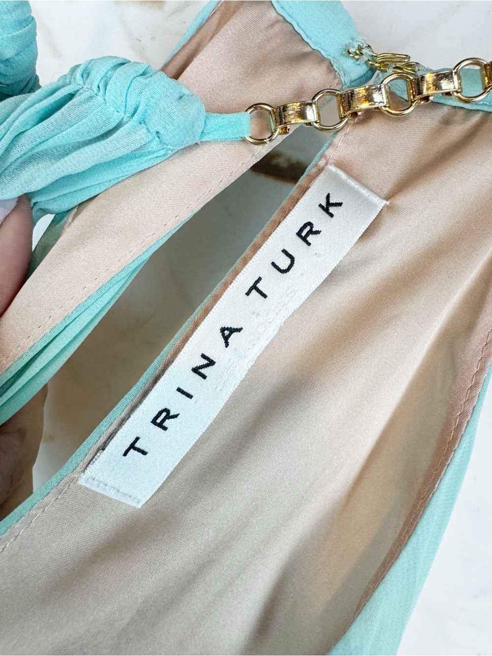 Trina Turk | Ombre Pleated Halter Maxi Dress, S - Picture 6 of 9